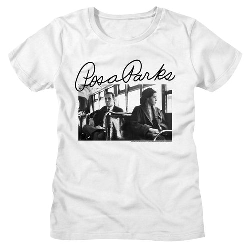 Rosa Parks Ladies T-Shirt - Photo and Signature