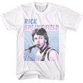White Rick Springfield t-shirt featuring a Rick Springfield singing photo design