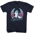 Navy Rick Springfield t-shirt featuring a Rick Springfield Circle 80 design