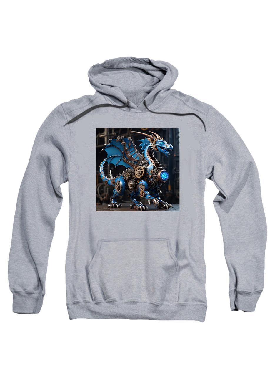 Gray Robot Dragon Hoodie