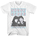 White Sonny and Cher t-shirt featuring a Baby Don't Go design