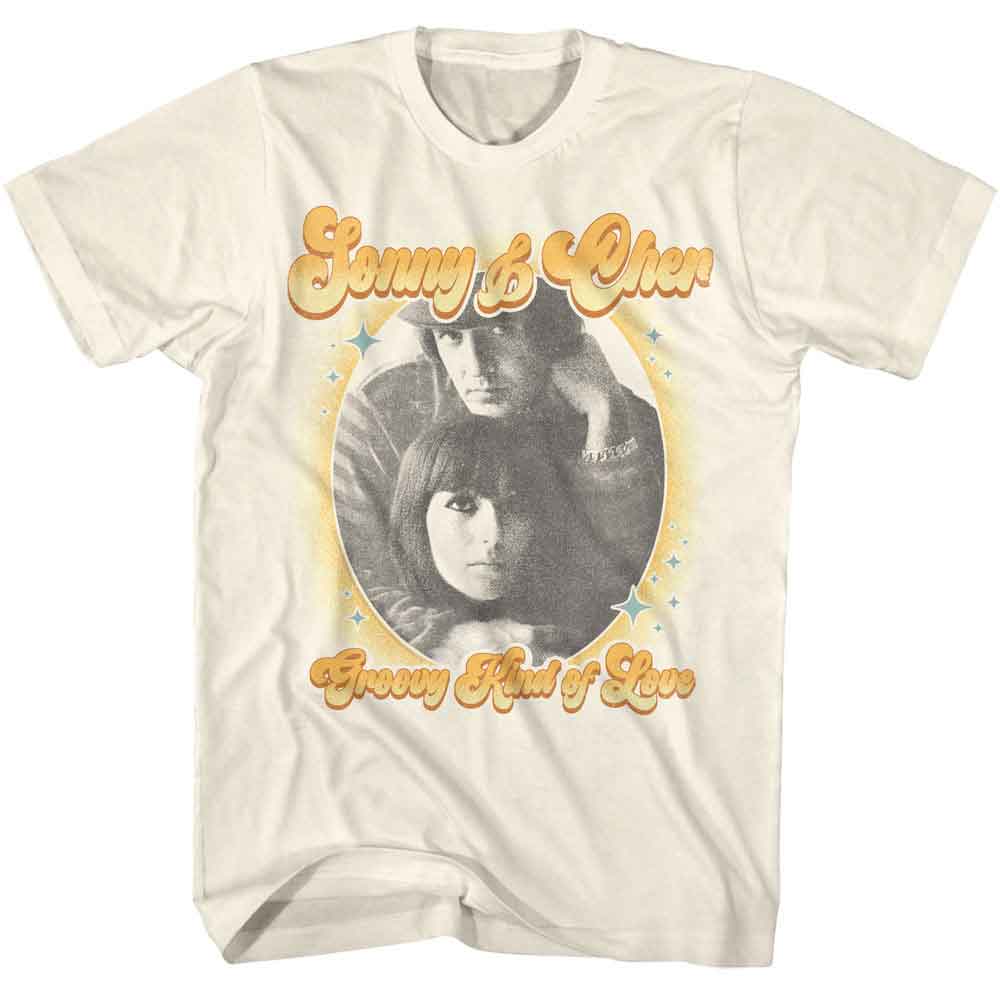 Natural Sonny and Cher t-shirt featuring a Groovy Kind of Love design