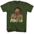 Military Green Redd Foxx t-shirt featuring a Pimpin design