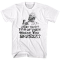 White Redd Foxx t-shirt featuring a Sneeze design