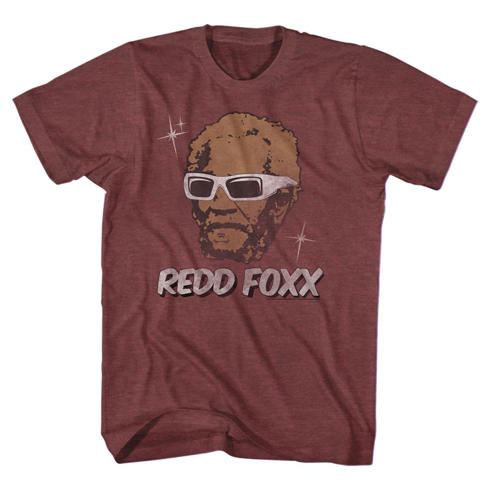 Vintage Maroon Heather Redd Foxx t-shirt featuring a Redd Foxx Stars design