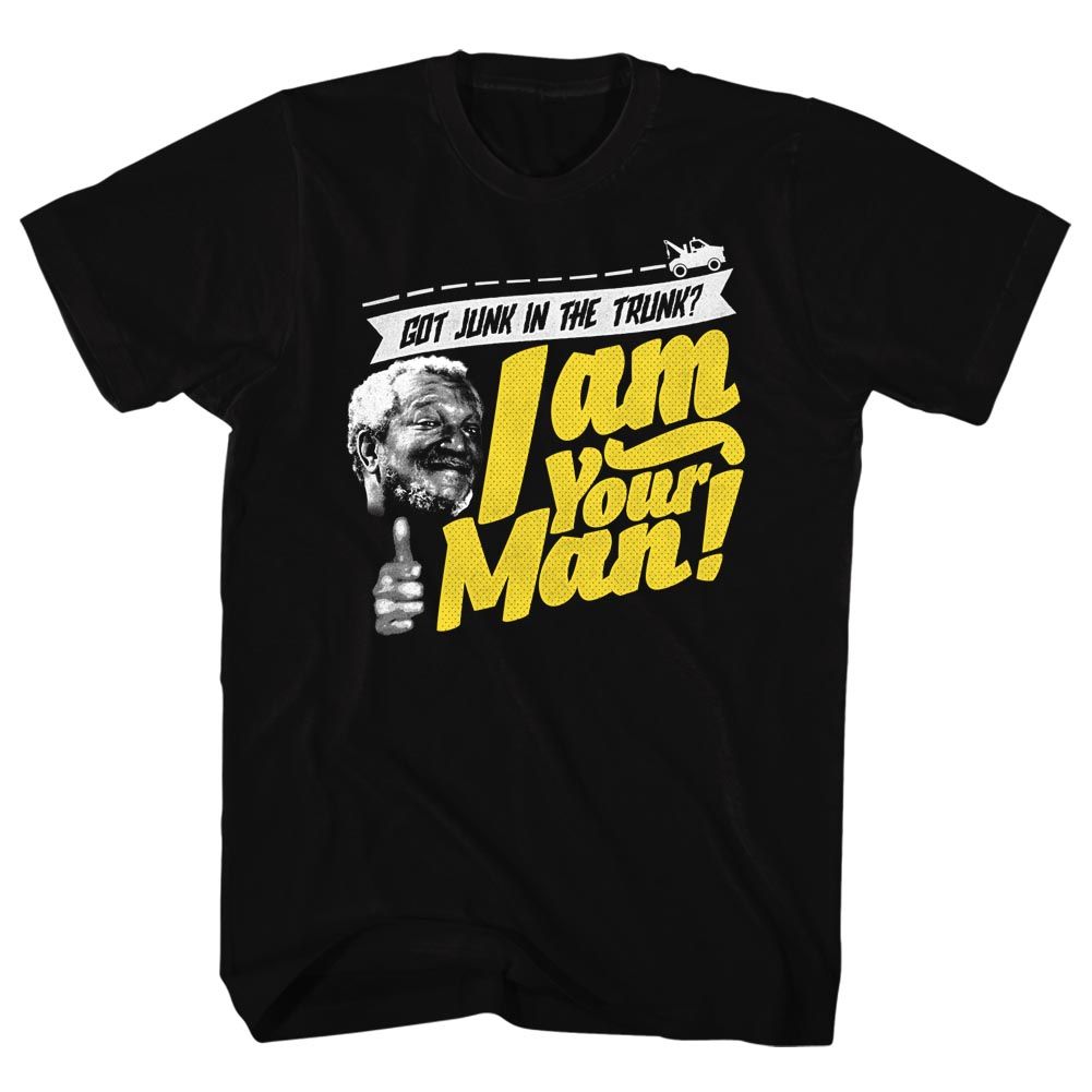 Black Redd Foxx t-shirt featuring a Junk in the Trunk design