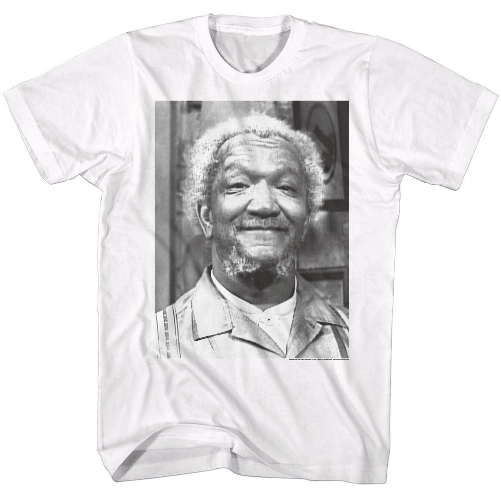 White Redd Foxx t-shirt featuring a Resolution design