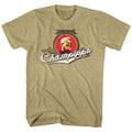 Khaki Heather Redd Foxx t-shirt featuring a Champipple design