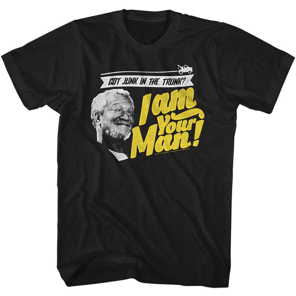 Black Redd Foxx t-shirt featuring a Junk in the Trunk 2 design
