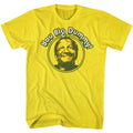 Yellow Redd Foxx t-shirt featuring a Vintage Dummy design