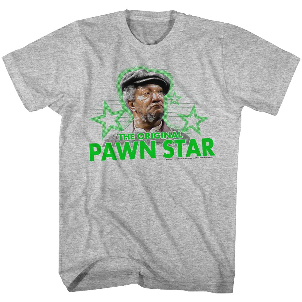 Gray Heather Redd Foxx t-shirt featuring a Pawn Star design