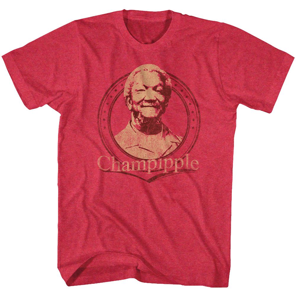 Red Heather Redd Foxx t-shirt featuring a Champipple design