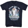 Navy Santa Claus Is Comin' to Town t-shirt featuring a Winter Warlock design