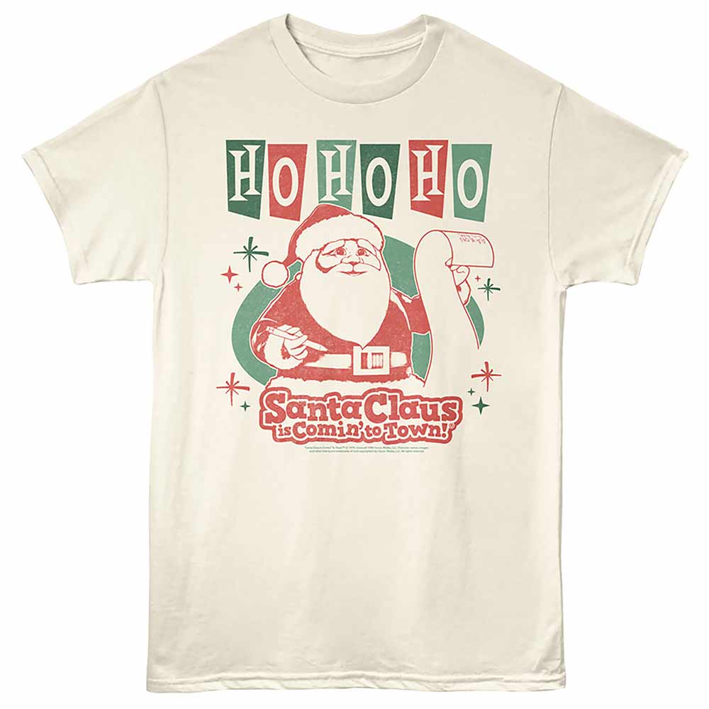 Ho Ho Ho Santa Claus Is Comin' to Town t-shirt in natural