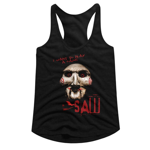 Saw Ladies Racerback - I Want to Play
