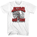 White Saw t-shirt featuring a Game Night design