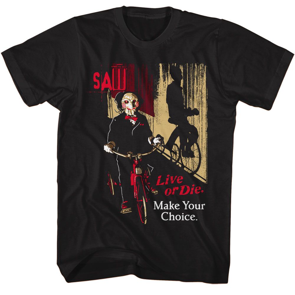 Black Saw t-shirt featuring a Your Choice design