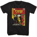 Black Saw t-shirt featuring a Jigsaw Comic Book design