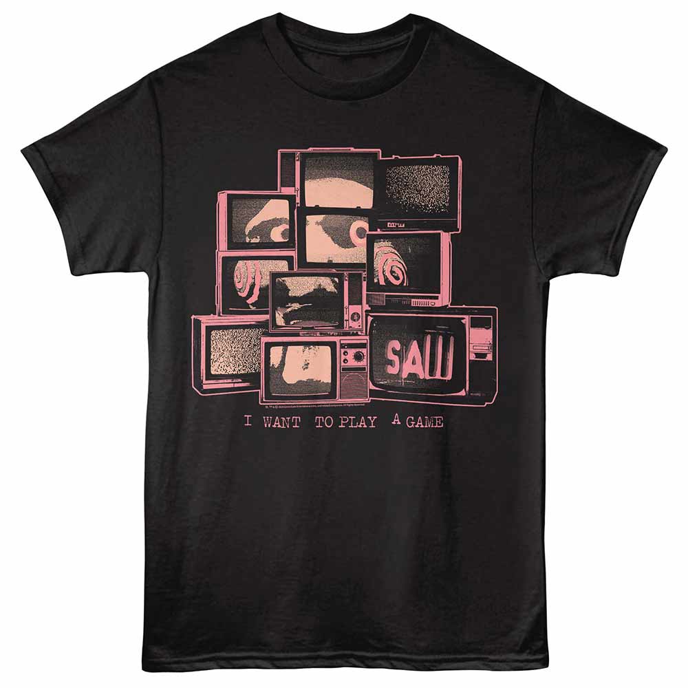 Black Saw t-shirt featuring a Monitors design