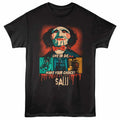 Black Saw t-shirt featuring a Retro Comp design