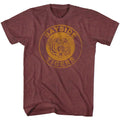 Vintage Maroon Heather Saved by the Bell t-shirt featuring a Bayside High logo design