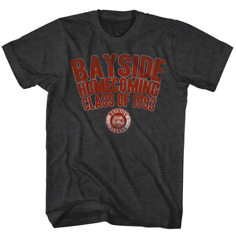 Black Heather Saved by the Bell t-shirt featuring a Bayside Class of 91 design