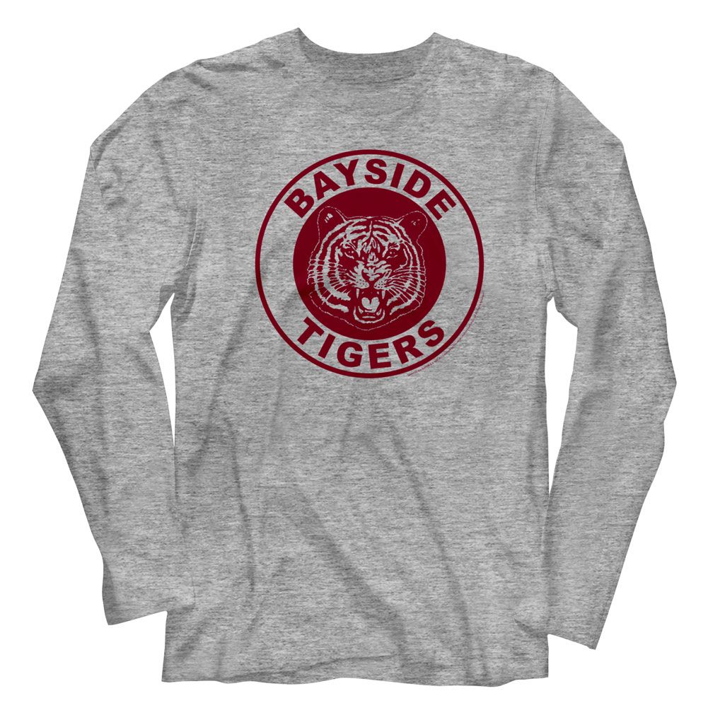 Saved by the Bell Long Sleeve T-Shirt - Bayside Tigers - Gray Heather