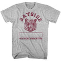 Gray Heather Saved by the Bell t-shirt featuring a Bayside P.E. design