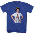 Royal Blue Saved by the Bell t-shirt featuring a Screech design