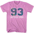 Neon Purple Heather Saved by the Bell t-shirt featuring a Saved by the Bell Pattern Varsity design