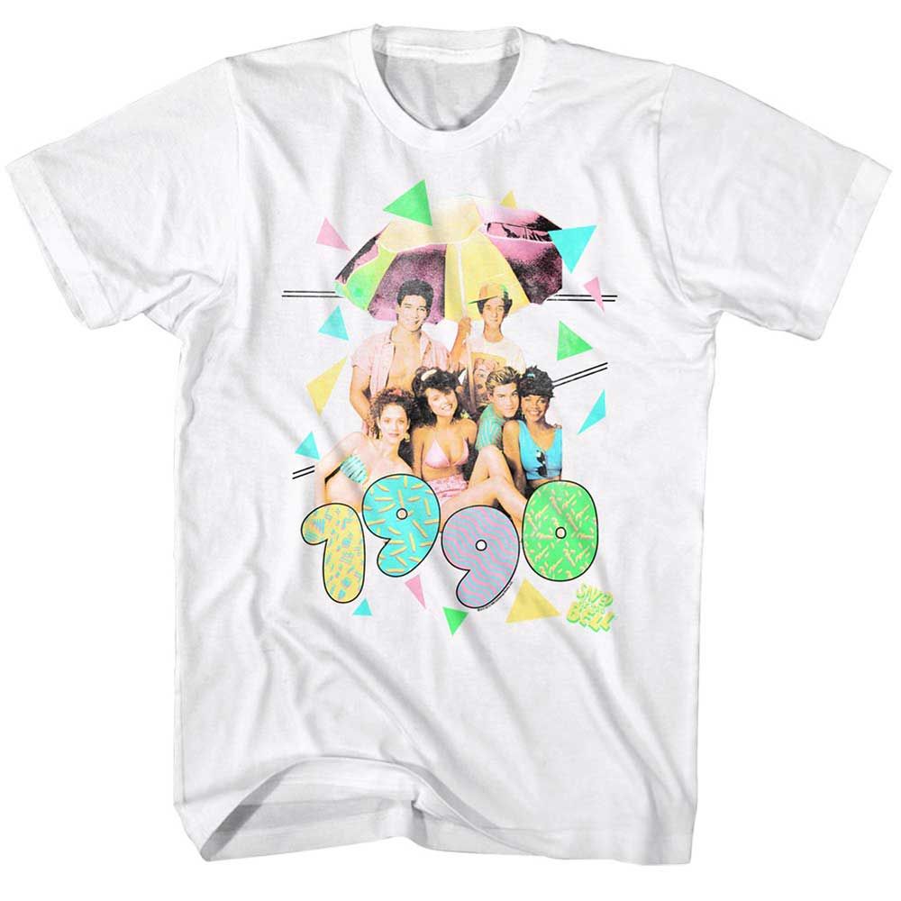 White Saved by the Bell t-shirt featuring a Saved by the Bell Pastel design