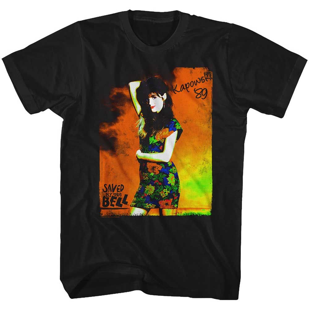 Black Saved by the Bell t-shirt featuring a Kelly Kapowski design