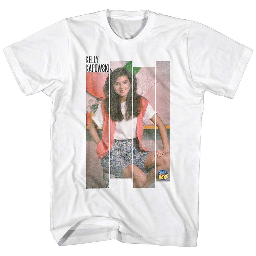 White Saved by the Bell t-shirt featuring a The Kapowski design