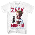 White Saved by the Bell t-shirt featuring a Vote Zack design