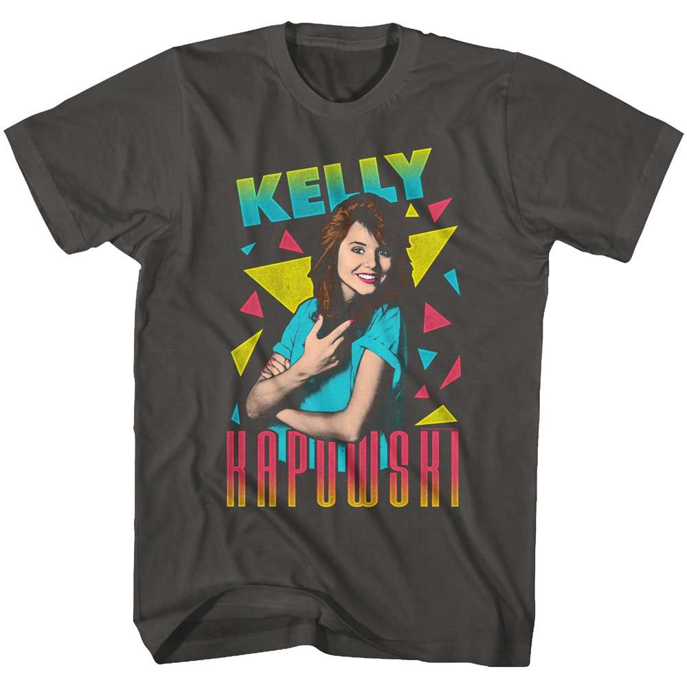 Smoke Gray Saved by the Bell t-shirt featuring a Saved by the Bell Kelly Triangles design
