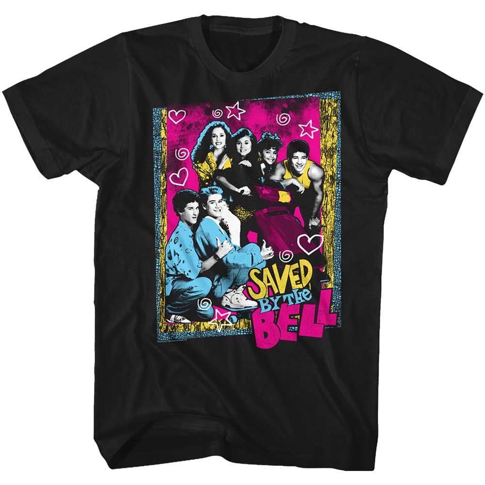 Black Saved by the Bell t-shirt featuring a Saved by the Bell Cmytacky design