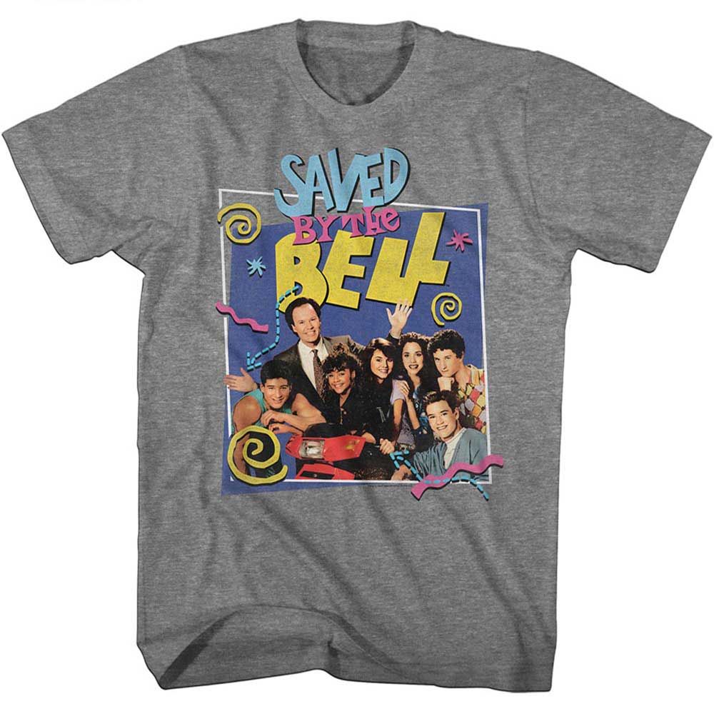 Graphite Heather Saved by the Bell t-shirt featuring a Saved by the Bell Group W/ Belding design