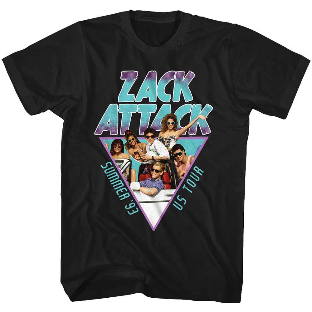 Black Saved by the Bell t-shirt featuring a Summer Tour 93 design