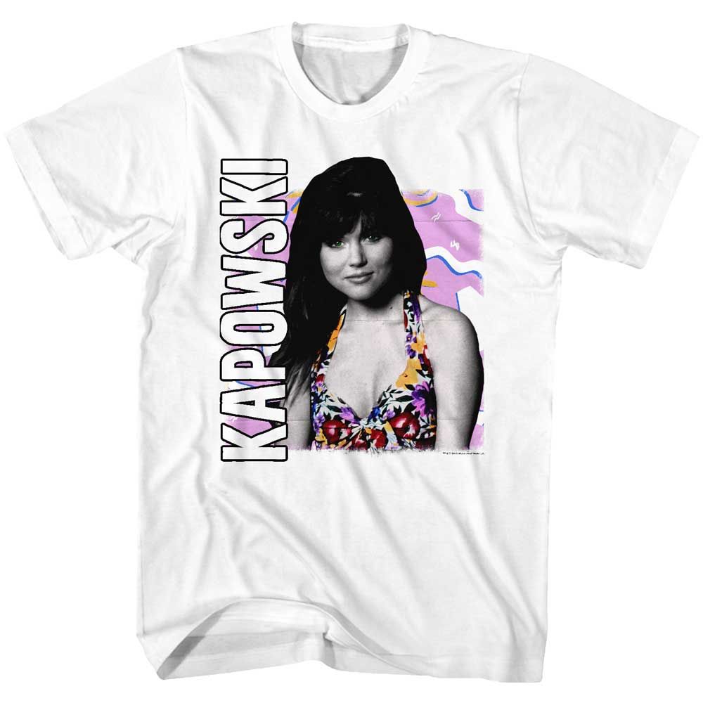 White Saved by the Bell t-shirt featuring a Kelly Kapowski design