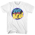 White Saved by the Bell t-shirt featuring a Saved by the Bell Sbtb Logo design