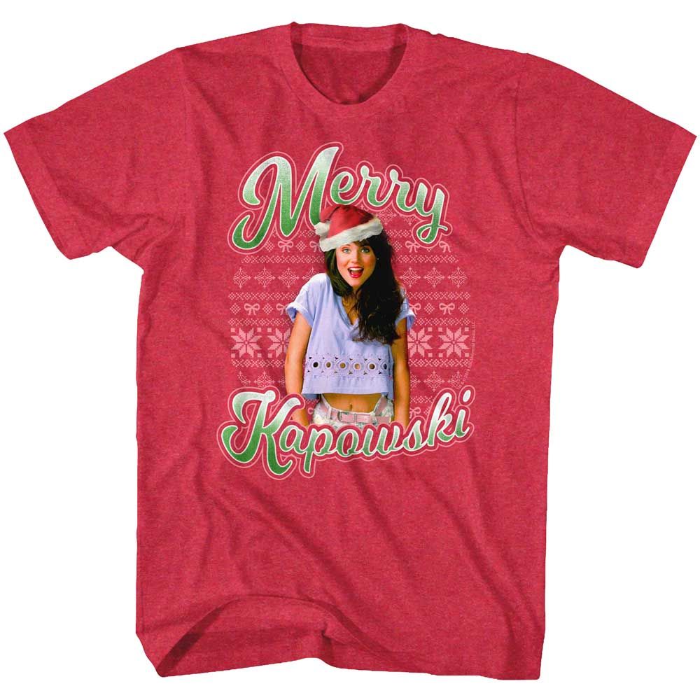 Red Heather Saved by the Bell t-shirt featuring a Merry Kapowski design