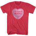 Red Heather Saved by the Bell t-shirt featuring a Zack candy heart design