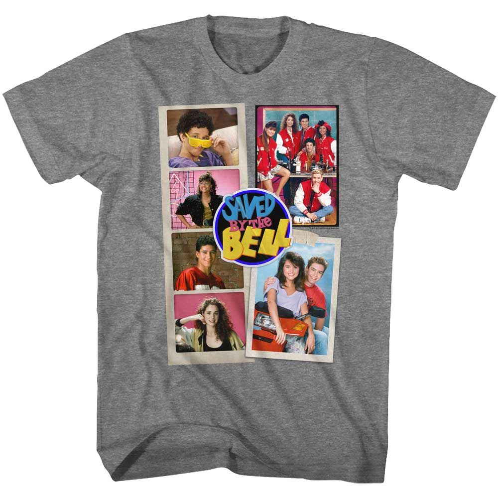 Graphite Heather Saved by the Bell t-shirt featuring a Saved by the Bell Scrapbook design