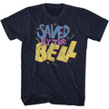 Navy Saved by the Bell t-shirt featuring a Saved by the Bell Faded Squiggles design