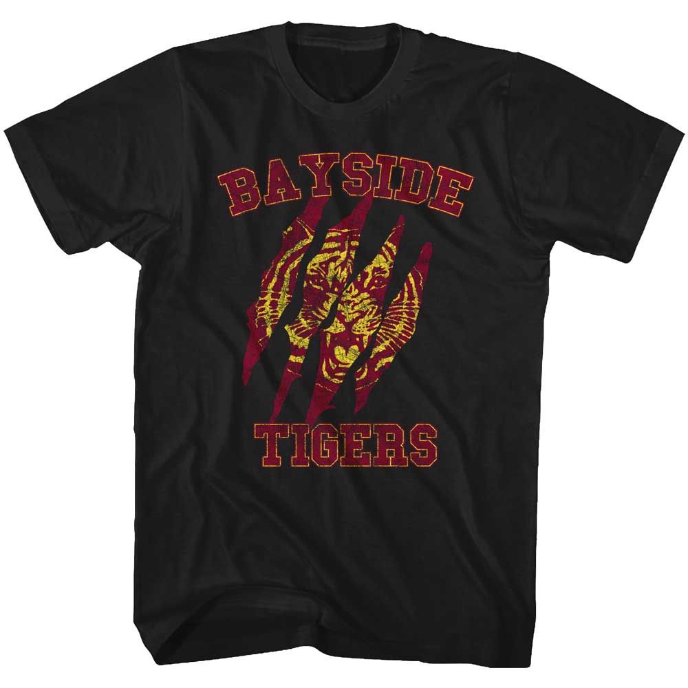 Black Saved by the Bell t-shirt featuring a Tiger Claws design