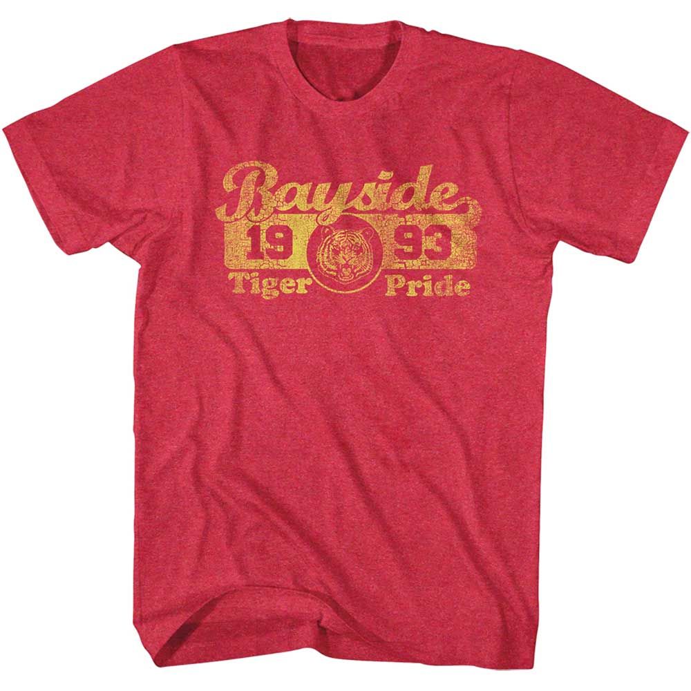 Red Heather Saved by the Bell t-shirt featuring a Bayside Pride design