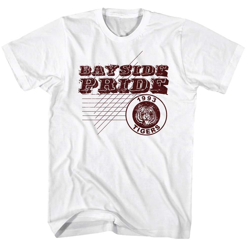 White Saved by the Bell t-shirt featuring a Saved by the Bell Cat Scratch Fever design