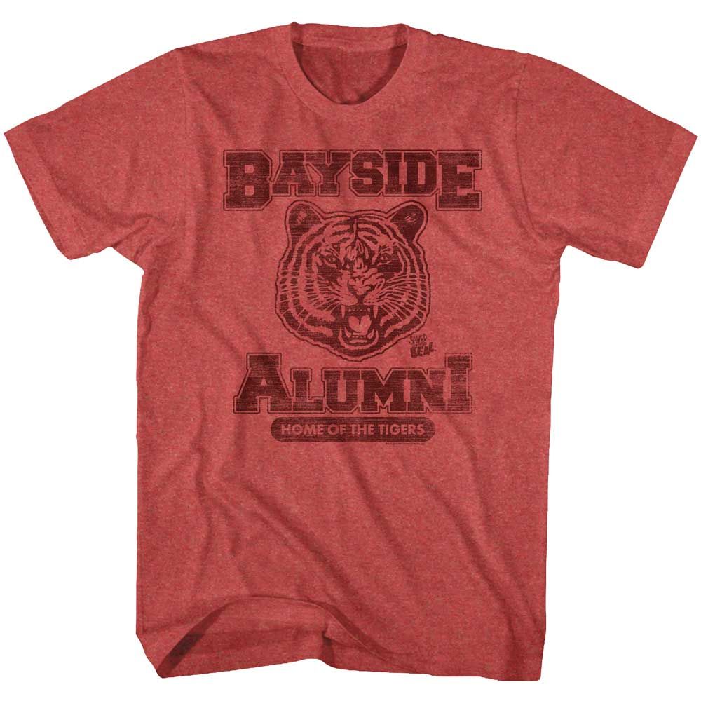 Red Heather Saved by the Bell t-shirt featuring a Bayside Alumni design