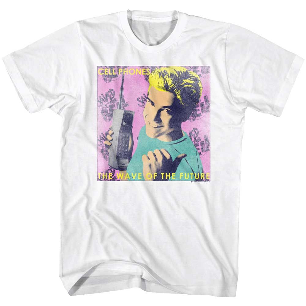 White Saved by the Bell t-shirt featuring a Saved by the Bell Cell Phones design