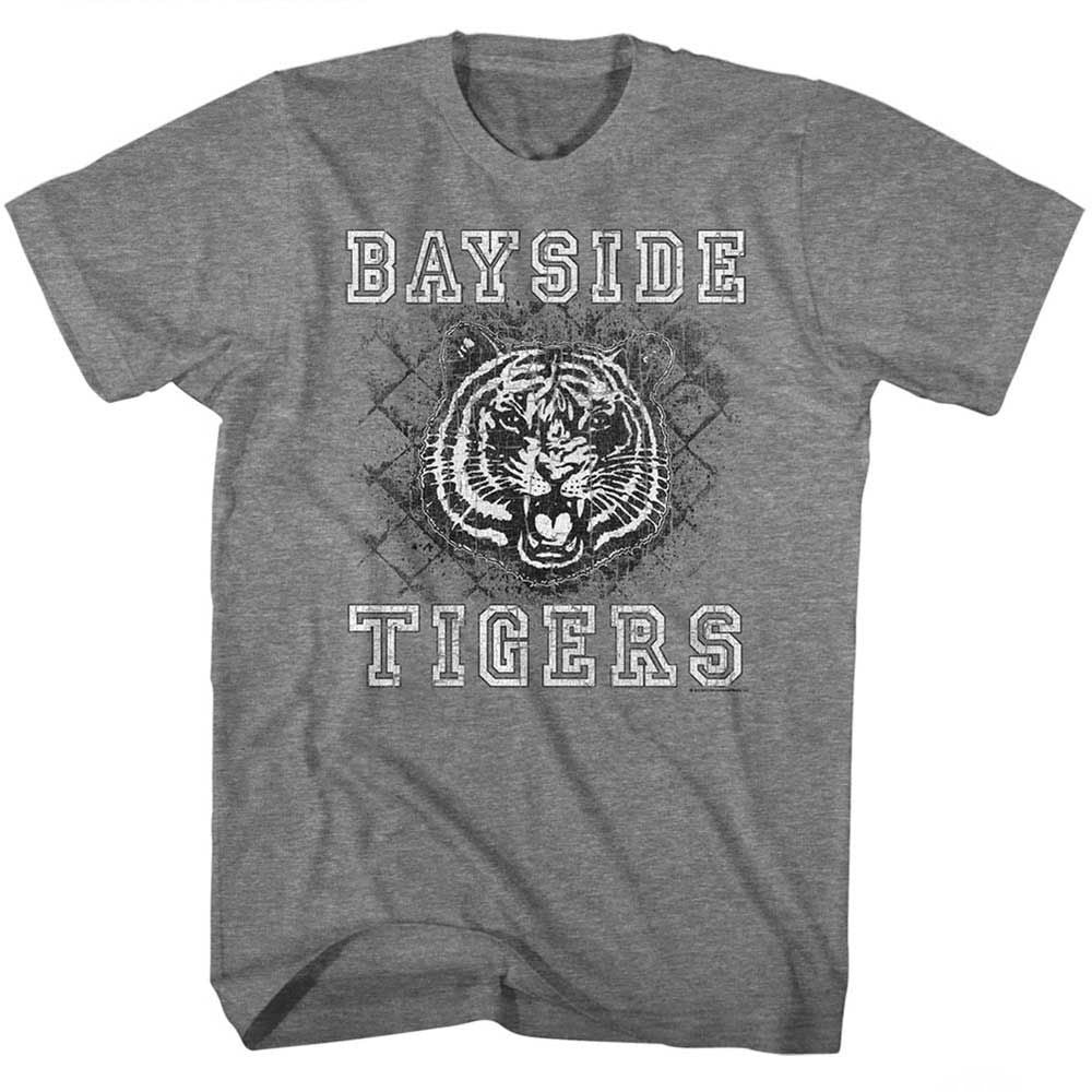 Graphite Heather Saved by the Bell t-shirt featuring a Schoolyard Tigers design